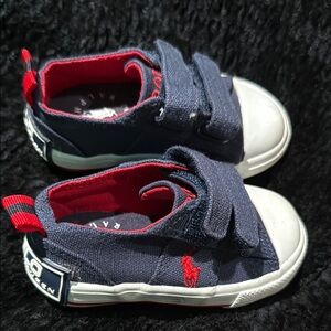 ✨Polo by Ralph Lauren Blue and Red Velcro Sneakers Sz.4Baby✨